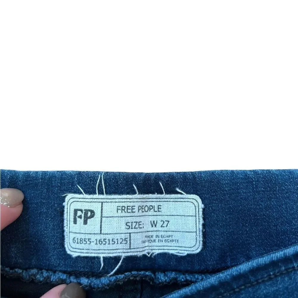 Free People High Rise Raw Hem Pull On Jeans Size  27